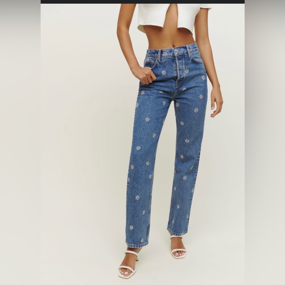 NWT Cynthia Chamomile High Rise Straight Jeans